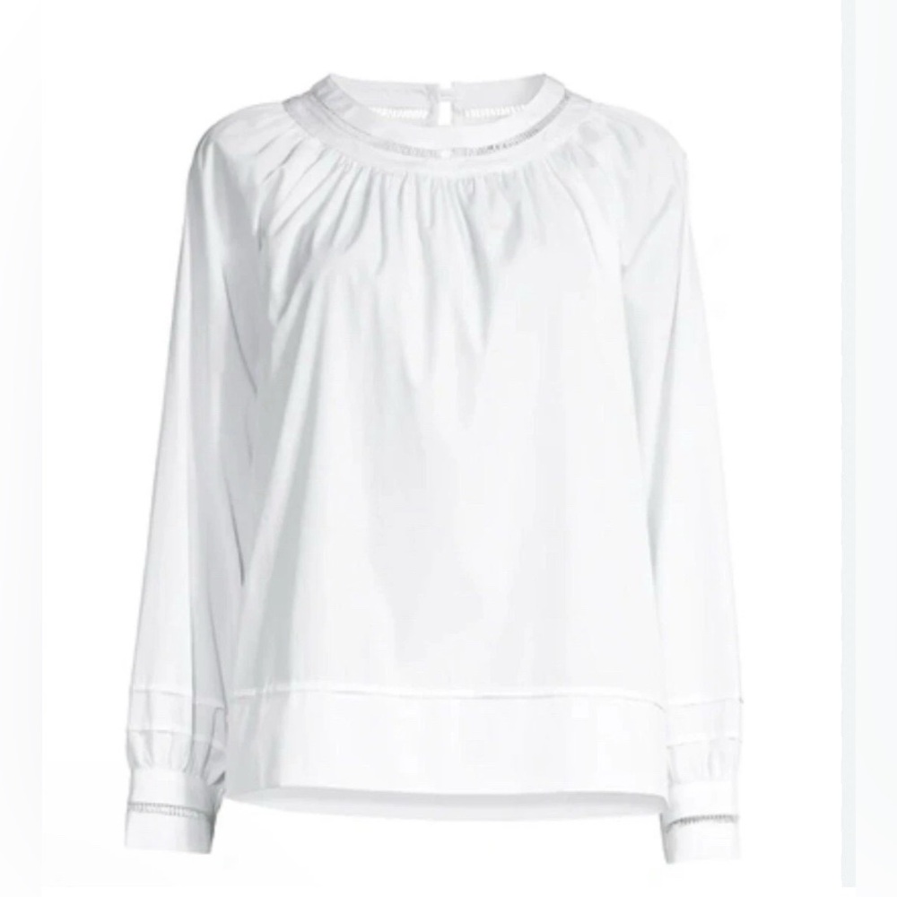 Harshman Size: SMALL Anemone Blouse White Tunic 100% Cotton Long Sleeve